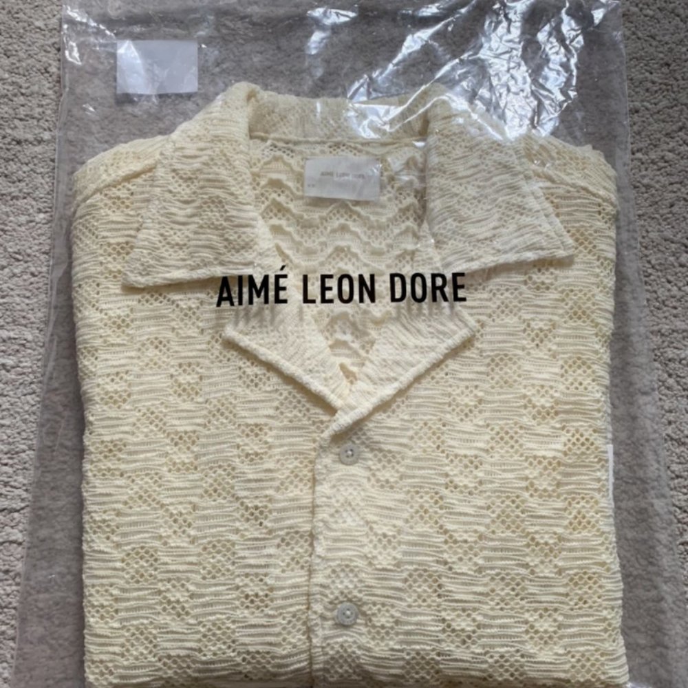 Aime Leon Dore Rico Shirt AfterGlow lace size L crochet Woven Button